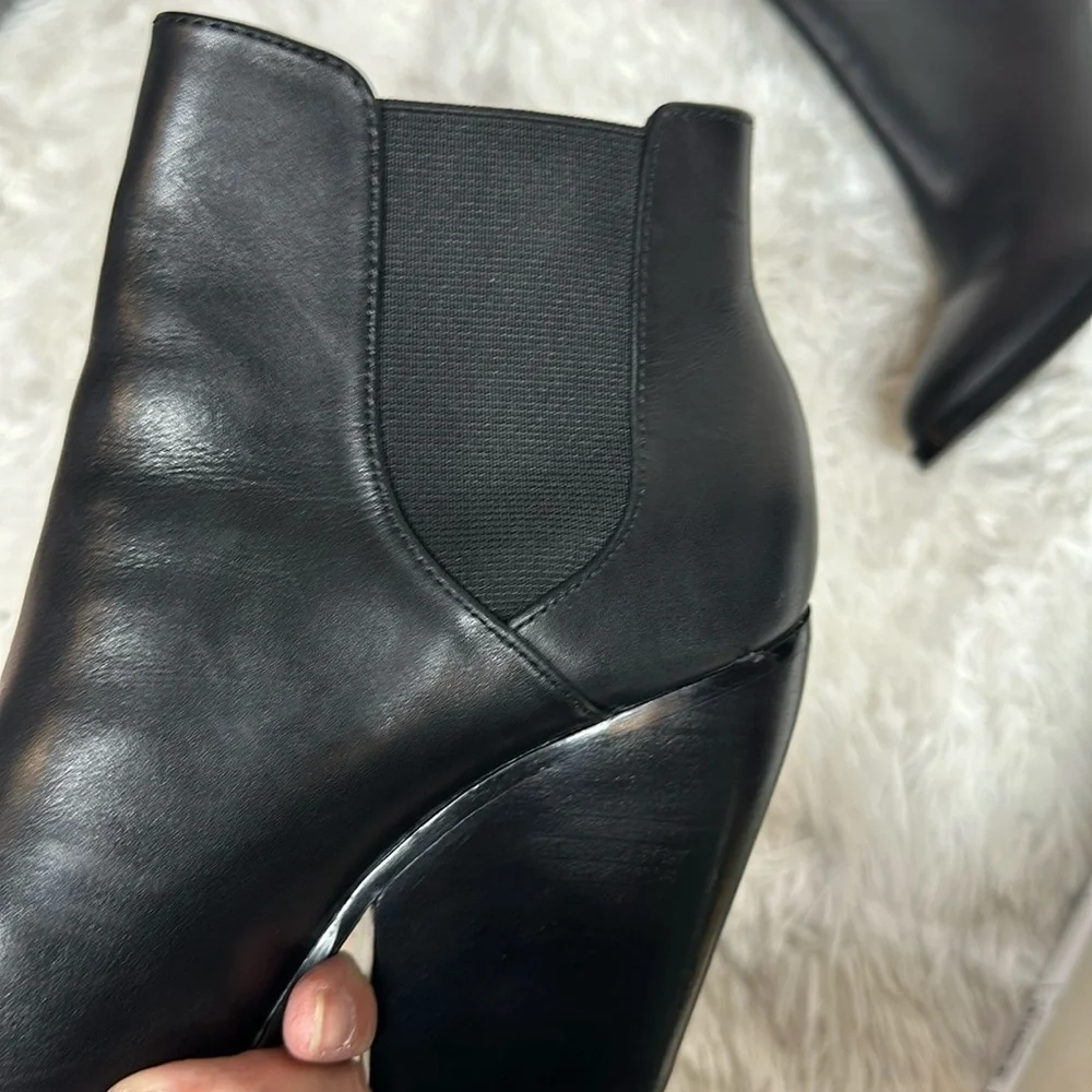 BP Lex Bootie Block Heels In Black Leather  Size 9 Women